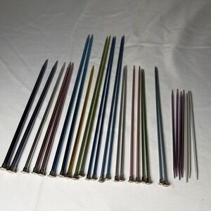 Vintage Boye Aluminum Multi Color Knitting Needles Variety Of Sizes Lot Of 29